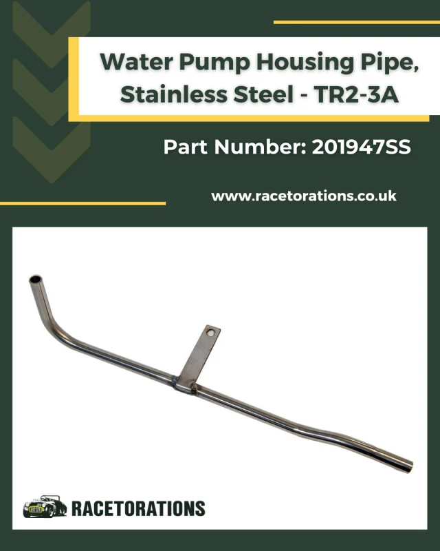 We’ve added 7 new parts to our growing range of Triumph TR components, engineered for precision, performance, and long-term reliability:⁠
⁠
- Water Pump Housing Pipe, Stainless Steel – TR2-3A (201947SS)⁠
- Water Pump Housing Pipe, Stainless Steel – TR4-4A (208606)⁠
- Water Pump Housing Pipe, Stainless Steel – TR5-6 (214404)⁠
- 9" Brake Shoe Set, Standard – TR3A-6 (GBS778)⁠
- Brake & Clutch Fluid Reservoir – TR3-3A (114530)⁠
- Bulkhead to Engine Hose, Silicone – TR2-3A (105176X)⁠
- Radiator Bottom Hose, Silicone – TR2-4A (GRH389X)⁠
⁠
Whether you’re upgrading, restoring or replacing, Racetorations parts are built to deliver the quality your TR deserves. 🚗🌟⁠
⁠
🛒 Shop now at https://www.racetorations.co.uk/⁠
⁠
#Racetorations #TriumphTR #ClassicCarParts #TRParts